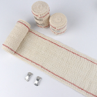 Medizinische elastische Krepp-Verbandrolle, unsteril, 80 % Baumwolle, blauer/roter Faden