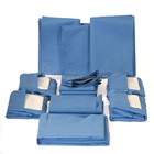 Blaues Gewebe aus nicht gewebtem Stoff Einweg-Chirurgie-Kleid Atmung mit Schleife