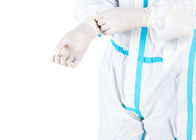Weiße mikroporöse medizinische scheuern sich entspricht Wegwerfoverall mit Hood Anti Virus Suits